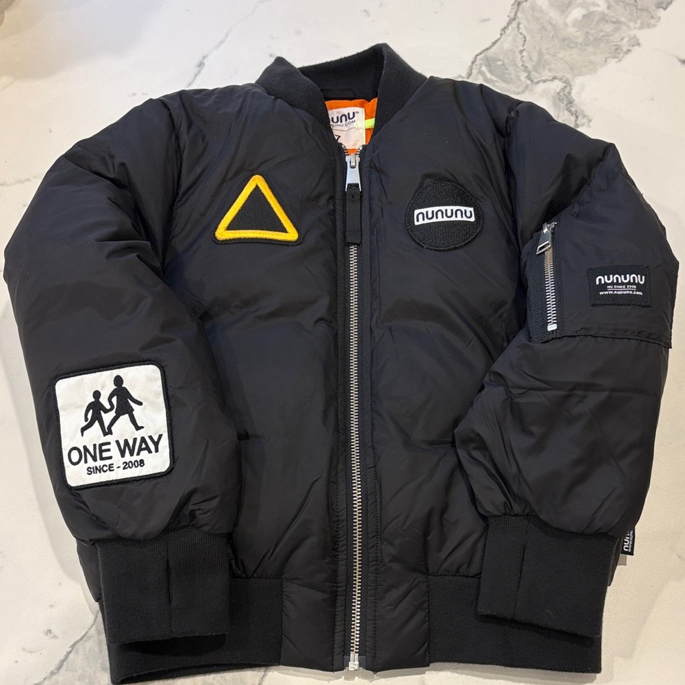 Nununu Black Puffer Jacket with Patches